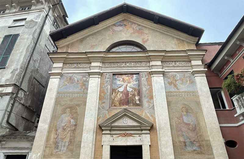 Facciata dell'Oratorio del Gonfalone, Voltaggio 2025