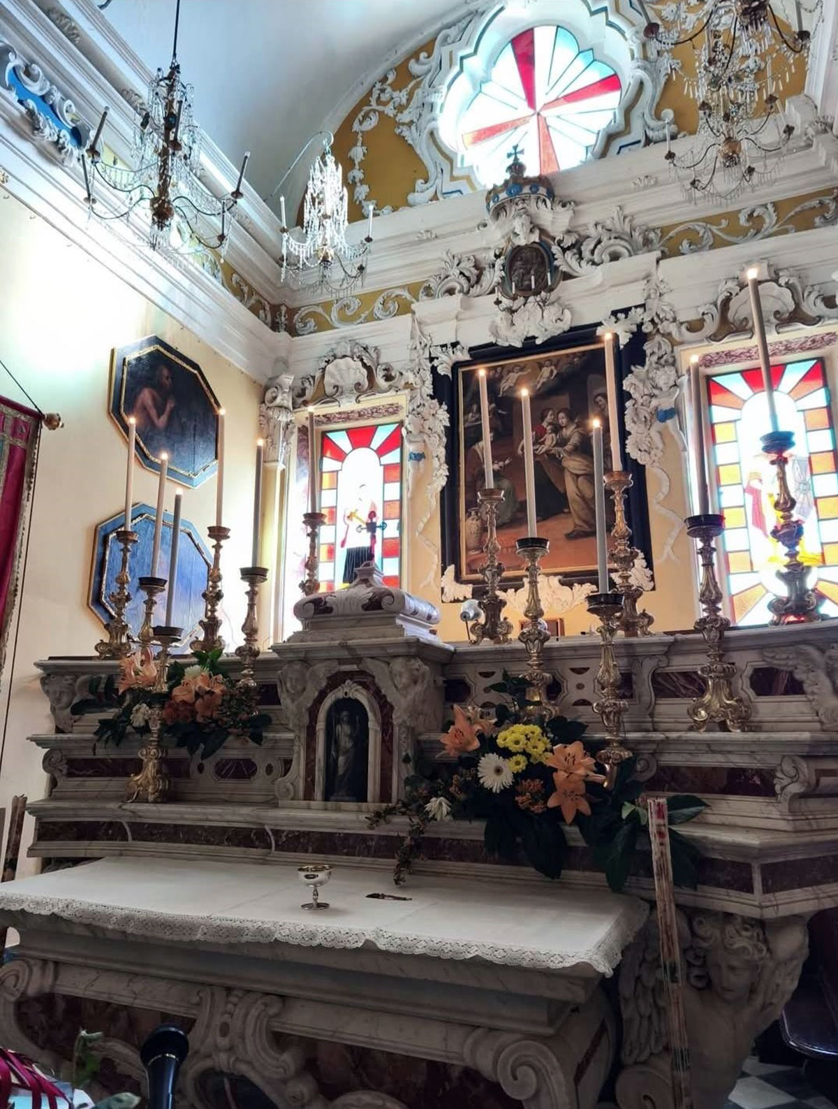 Altare maggiore dell'Oratorio del Gonfalone, Francesco Maria Sivori 1712